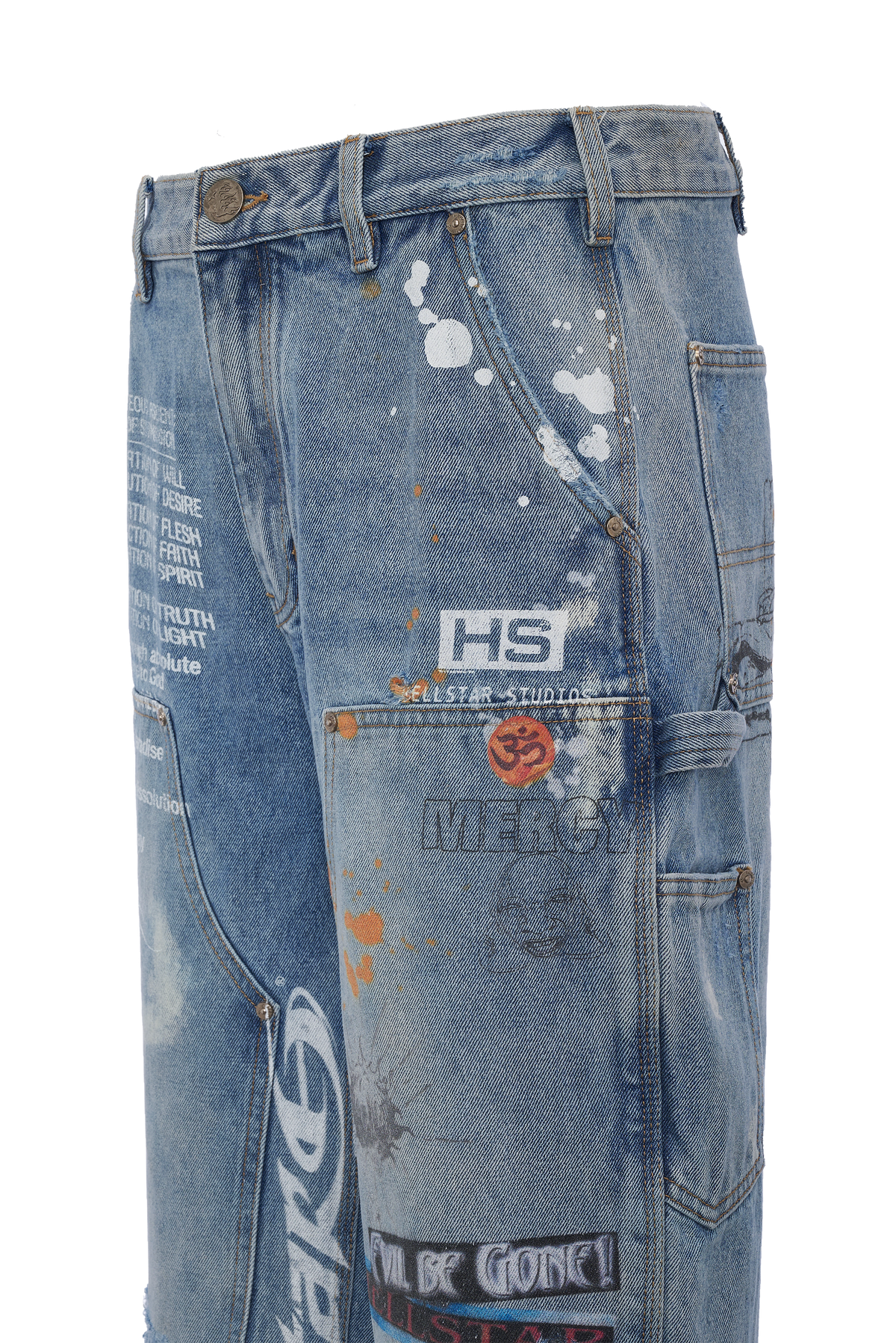 Scribble Carpenter Denim Shorts