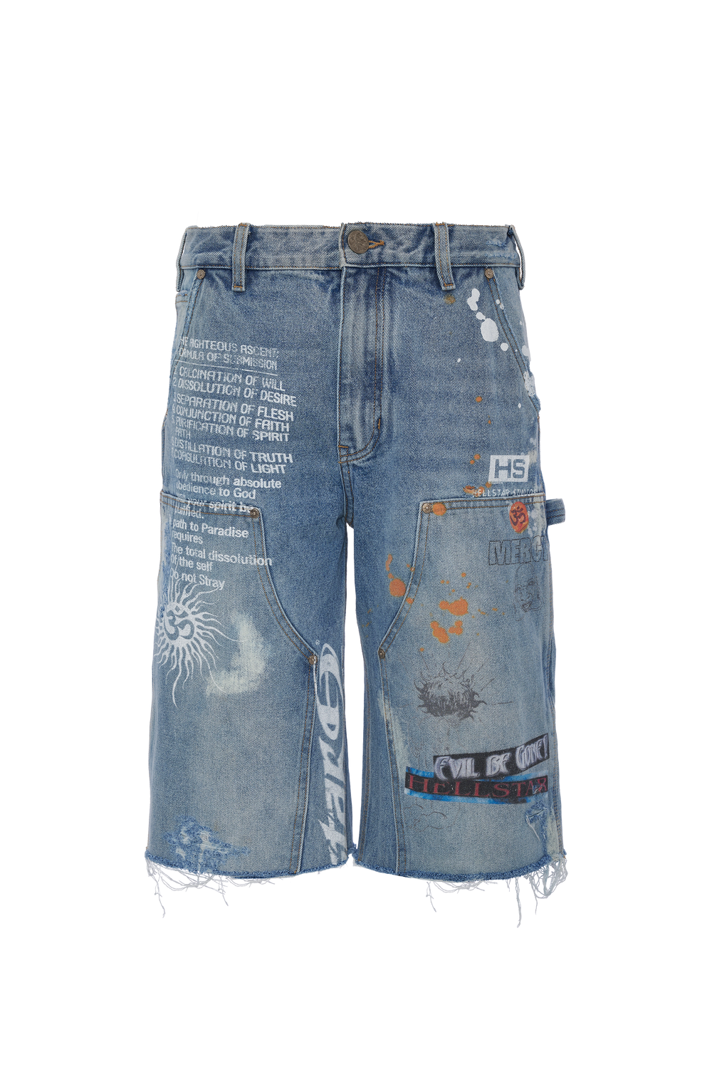 Scribble Carpenter Denim Shorts