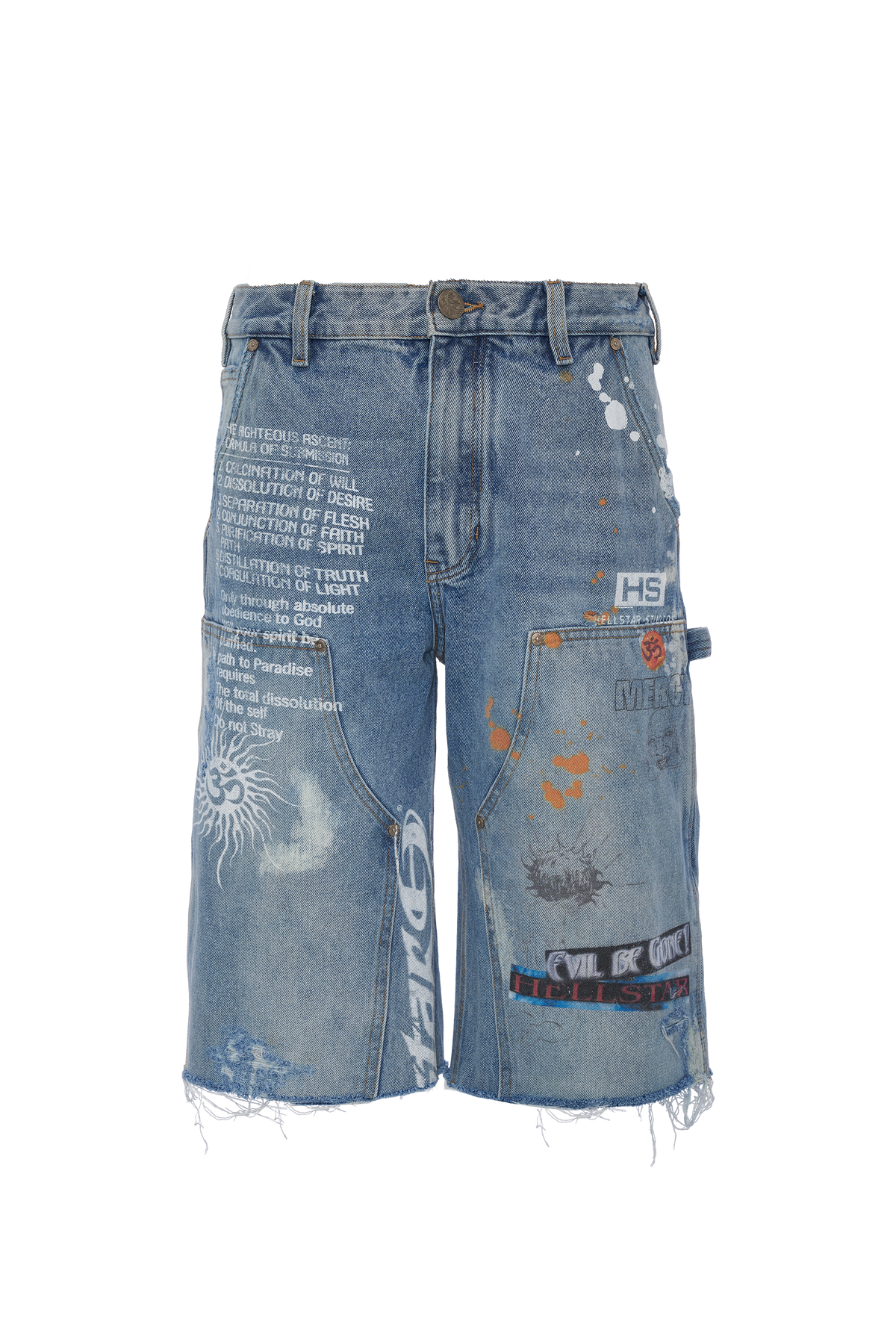 Scribble Carpenter Denim Shorts