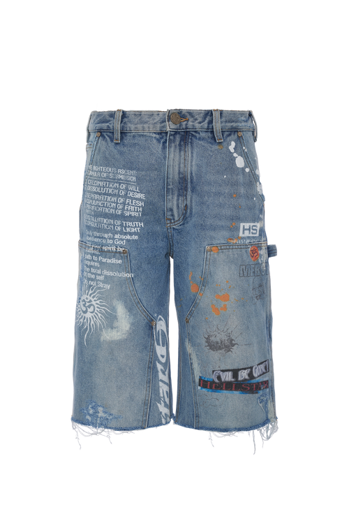 Scribble Carpenter Denim Shorts