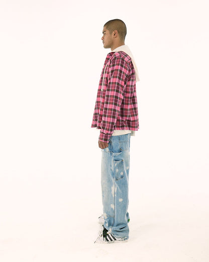Plaid Button-up w/ Hood